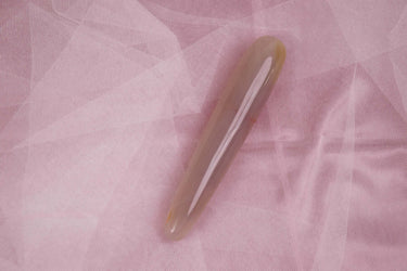 GREY AGATE YONI WAND - THE STRAIGHT AGATHA - Yoni Wanderland